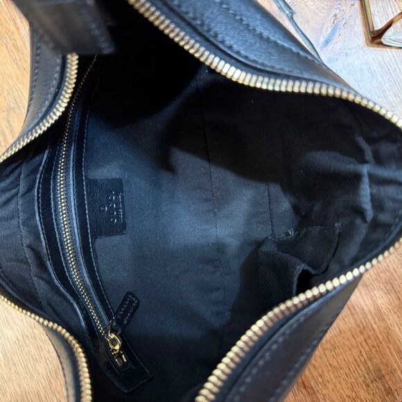 GUCCI - NWT Black Leather Small Tote/Shoulder Bag - Authentic, Style #154395 - Picture 15 of 15